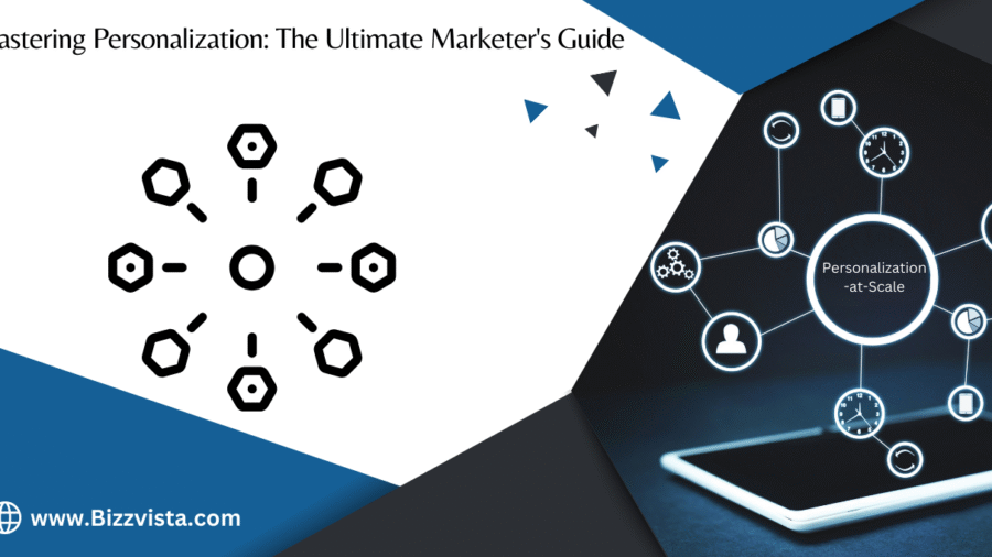 A stack of books with a spotlight shining on the title "Mastering Personalization
