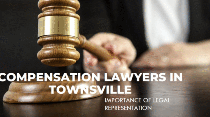 Compensation lawyer discussing a case with a client in Townsville