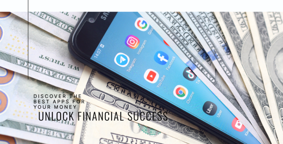 financial apps : A smartphone screen displaying popular apps like Instagram, Telegram, YouTube, Facebook, TikTok, Google Chrome, and Uber, resting on a bed of US dollar bills.