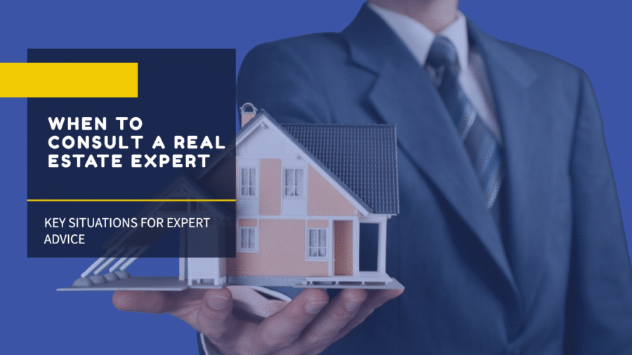 A real estate agent advising a client while reviewing property documents and market data.