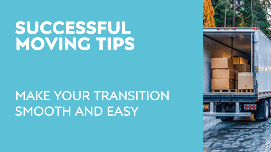 Illustration of moving boxes with tips for a smooth relocation process.