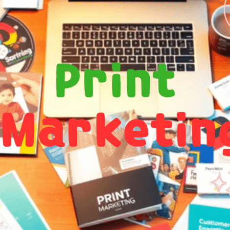 ibrant custom booklets with Printivity and brochures on a desk, showcasing print marketing strategies for small business success.